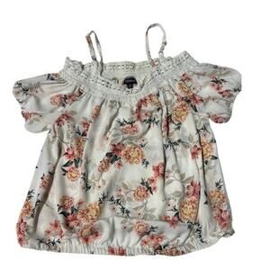 Torrid Floral Georgette Lace Cold Shoulder Top 00